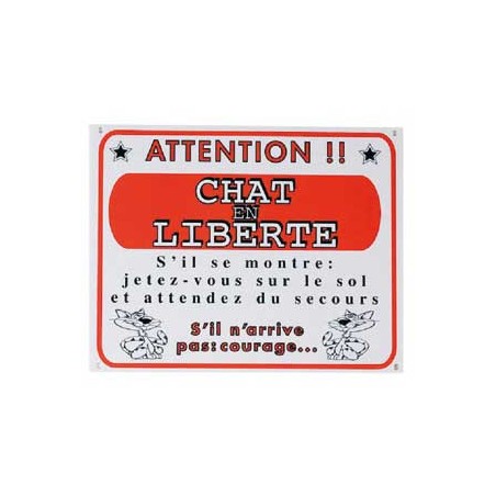 1 Plaque de garde Chat en Liberté 