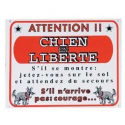 1 Plaque de garde Chien en liberté