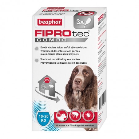 Fipro tec pipettes antiparasitaires pour chien de 10-20kg