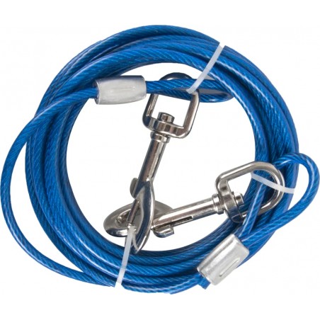 Câble d'attache bleu 3m pour chien