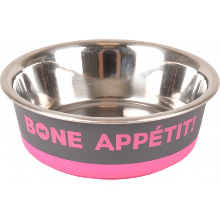 Gamelle Inox Bone appetit anti-dérapante pour chien & chat