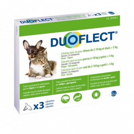 DUOFLECT pipettes antiparasitaire petit chien & chat