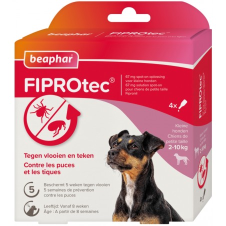 FIPROtec pipettes antiparasitaires petit chien 4 pipettes