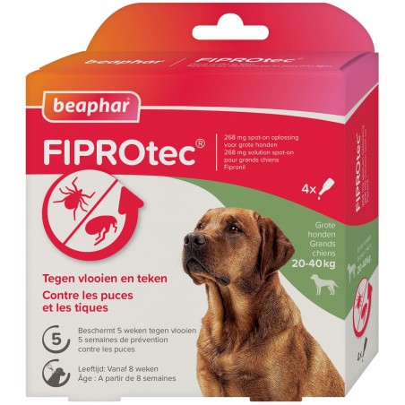 FIPROtec pipettes antiparasitaires grand chien 4 pipettes