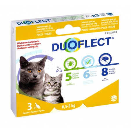 DUOFLECT pipettes antiparasitaire chat & chaton 3 pipettes