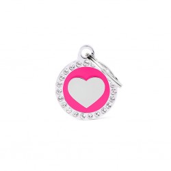 Médaille ronde glam rose coeur verso