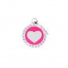 Médaille ronde glam rose coeur verso