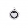 Médaille ronde glam noire coeur verso