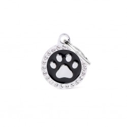 Médaille ronde glam noire patte verso