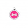Médaille ronde glam rose os verso Médaille ronde glam rose os verso
