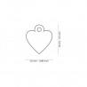 Médaille petit coeur chromé recto/verso Médaille petit coeur chromé recto/verso