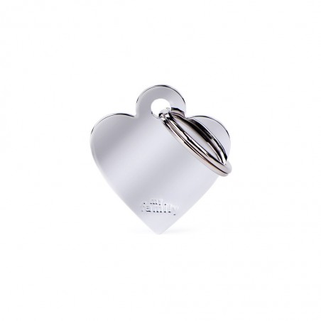 Médaille petit coeur chromé recto/verso