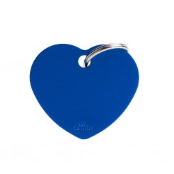Médaille grand coeur bleu recto/verso