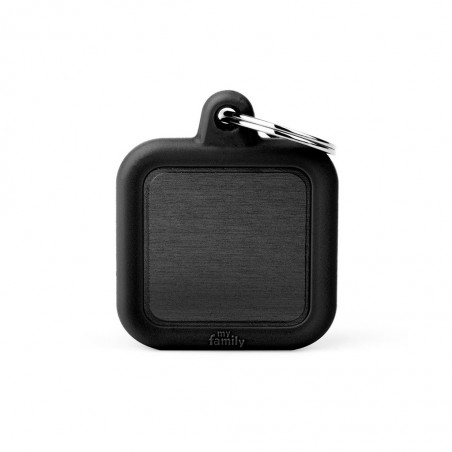Médaille rebords gomme carré noir recto/verso