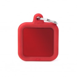 Médaille rebords gomme carré rouge recto/verso