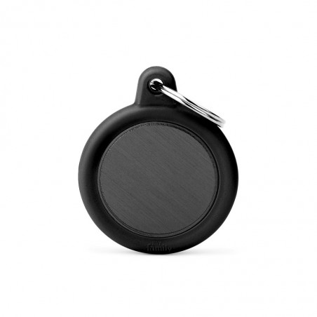 Médaille rebords gomme rond noir recto/verso