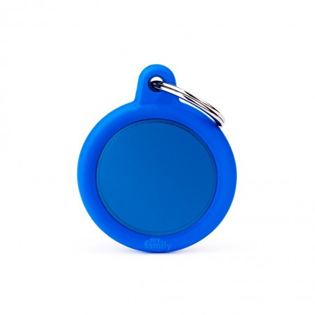 Médaille rebords gomme rond bleu recto/verso
