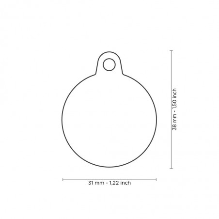 Médaille rebords gomme rond chromé recto/verso