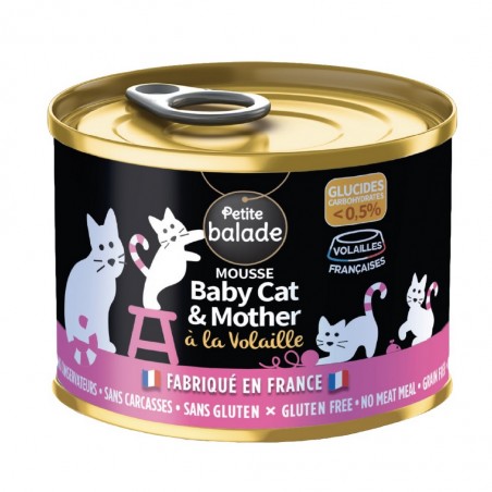 Mousse Petite balade à la volaille pour chatons 200gr