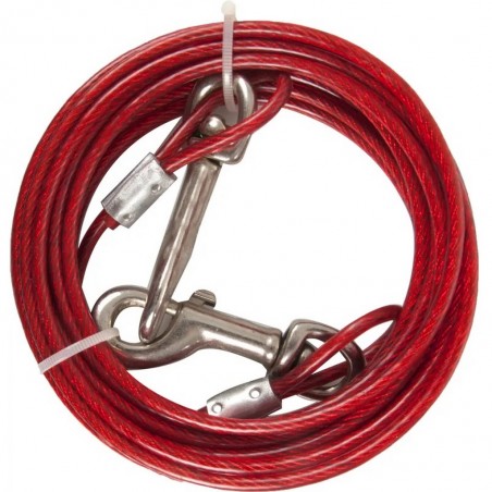 Cable d'attache pour chien rouge Flamingo