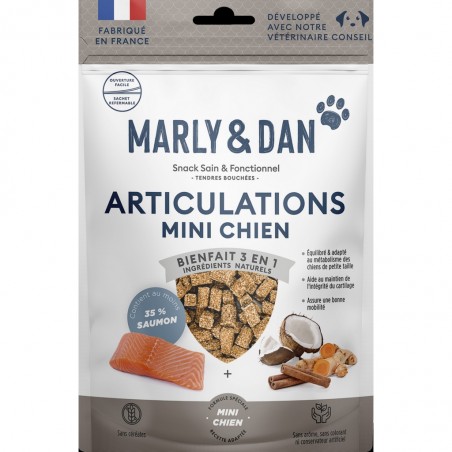 Les friandises Marly & Dan articulations sont spécialement adaptées pour les chiens de petite taille.
