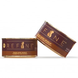 Nourriture humide au thon et au boeuf pour les chats adultes.