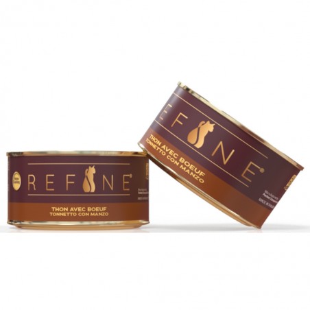 Nourriture humide au thon et au boeuf pour les chats adultes. Nourriture humide au thon et au boeuf pour les chats adultes.