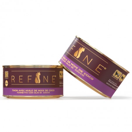 Nourriture humide au thon et à l'huile de coco pour chats stérilisés. Nourriture humide au thon et à l'huile de coco pour chats stérilisés.