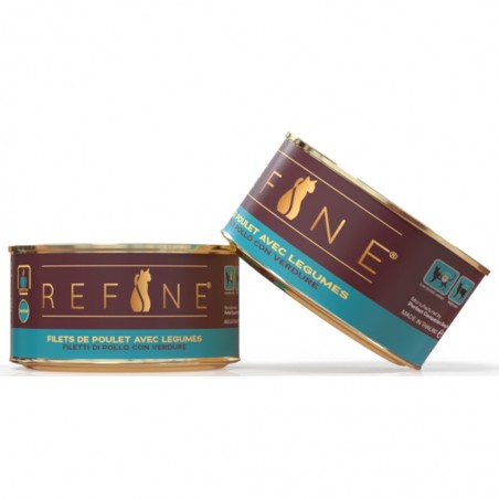 Nourriture humide aux filets de poulet et aux légumes pour les chats stérilisés. Nourriture humide aux filets de poulet et aux légumes pour les chats stérilisés.