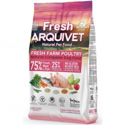 Aliment Arquivet semi-humide pour les chiens adultes au poulet frais.