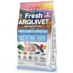 Arquivet aliment senior/light à la dinde et au poisson.