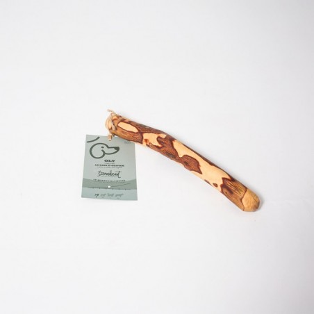 Jouet chien bois d'olivier.