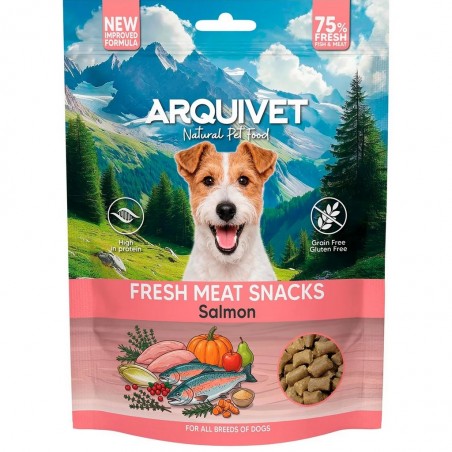 Friandises semi-humides au saumon pour chiens adultes - Arquivet