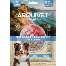 Friandises lyophilisées au thon et au poulet de la marque Arquivet pour chien