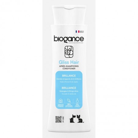 Après shampooing Gliss Hair de la marque Biogance pour chien.